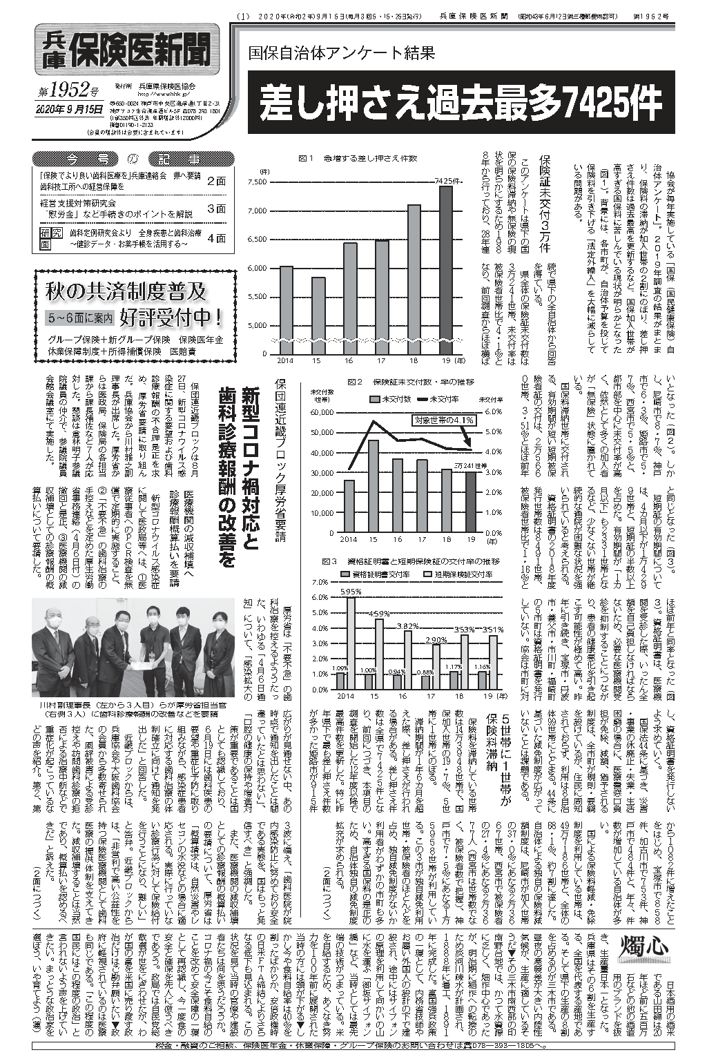 兵庫保険医新聞 2020年9月15日1952号