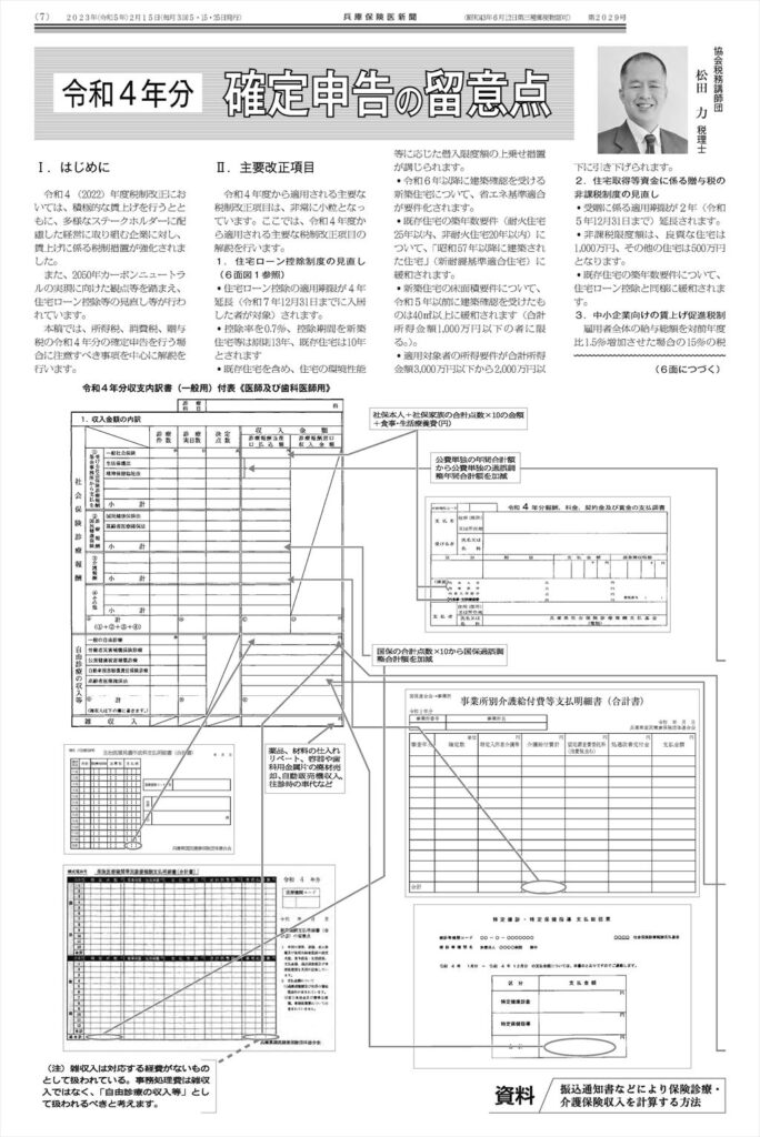 兵庫保険医新聞第2029号.p7に掲載された松田力所長の記事